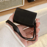Luxury Business Earphone Bag For AirPods 4 Case Solid Color Matte Leather Portable Protection Cover For AirPods 1 2 3 Pro 2 2nd
