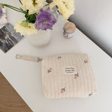 Ins Cotton Diaper Bag for Stroller Hanging Bag Baby Items Nappy Caddy Organizer Mommy Bag Zipper Cute Women Makeup Bag Kids