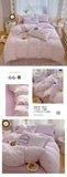 Korea Style Bedding Set Purple Heart Washed Cotton Soft Duvet Cover Skin-friendly Quilt Cover Bed Sheet Pillowcase Home Textiles
