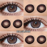 14.5mm Big Diameter Colored Contacts 2pcs Half Yearly Multi-Tone Lenses for Daily Life Makeup Party