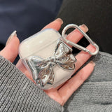 Sparkling pink bow suitable for Apple AirPods 1/2 generation Bluetooth earphone case Pro3 generation Apple earphone case