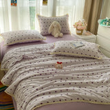 Printed Floral Summer Quilt Four Piece Set Soft Bedroom Decor Bedding Set Summer Quilt Bed Sheet With Pillowcases Home Textiles