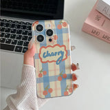 Cartoon Cherry Phone Case For iPhone 16 15 14 13 12 Pro Max Shockproof Soft Clear Cover Funda