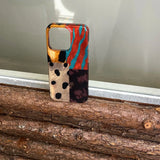 New Retro Four-color Leopard Pattern Stitching Phone Case For iPhone 16 15 14 13 12 11 Pro Max 7 8 Plus X XR XS Silicone Cover