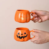 Halloween Mugs Cartoon Spooky Pumpkin Mugs Halloween Decoration Accessories Coffee Milk Mugs Ceramic Mugs