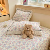 2pcs Pillowcase Quilted Pillow Cover Ruffles Pillowsham 48x74cm Pillow Case Skin-friendly Cushion Covers