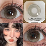 1 Year 2Pcs New Cosplay Colored Contact Lenses Myopia  Anime Cyber Gray Color Contacts with Power Foggy White  Halloween