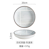 Japanese Ceramic Plate Household Turnip Plate Deep Plates Shallow Plate Turnip Dish Restaurant Hotel Creative Tableware Cooking