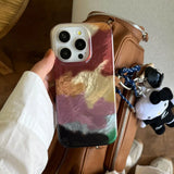 Korean Artistic Colorful Dizzying Case for iPhone 16 15 14 13 12 Pro Max Stylish Shell Pattern Soft Shockproof Back Cases Coque