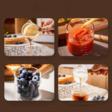 1 Piece 75ml Double Mouth Milk Cup With Side Wooden Handle Clear Glass Coffee Cup, Suitable For Home Espresso, Milk Production