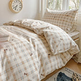 Pure Cotton Printed Student Bedding Set Single Queen Skin Friendly Bed Linens Skin Friendly Comforter Cover Set for All Seasons