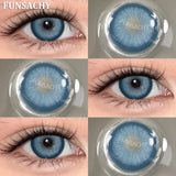1 Pair New Color Contact Lenses for Eye Beautiful Pupil Fashion Blue Soft Lenses Gray Natural Contacts Yearly Cosmetics