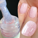 10ml Snow Glitter Gel Nail Polish Pink Milky White Jelly Sequins  Semi Permanent Nails Art Design Varnish Manicure
