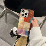 All-Inclusive Double-Layer Colorful Square Puzzle Mobile Phone Case Suitable for Apple for Iphone16Promax Case/For Iphone15Promax Case/14Pro Case/13 Iphonecase/Fashionable Women's Mobile Phone Case/Simple Mobile Phone Case