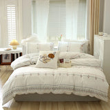 3-piece 100% cotton bedding set Bohemian style duvet cover and 2pcs pillowcases (no padding), suitable for bedroom guest room