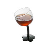 Vintage Glass Cups Home Christmas Party Drinkware Cute Flower with Tilted Head Goblet Romantic Champagne Glass Kitchenware Gifts