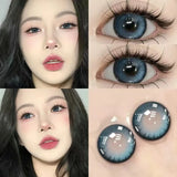 1Pair Color Contact Lens Pupils High Quality Cosmetic Blue Brown Makeup Black Lenses Eyes Blue Gray Fast Shipping