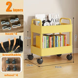 2-layer Detachable Stationery Organizer Handcart Organizers Office Desk Organizing Plastic Boxes Accessories School Supplies