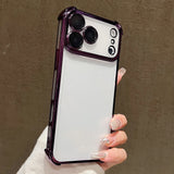 Luxury Electroplate Shockproof Transparent Phone Case For iPhone 17 Pro Max 17 Pro 17 Air Plating Clear Bumper Back Cases Cover