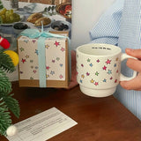 Colorful star mug ins cute handle cup ceramic cup coffee cup