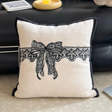 Modern Tufting Cushion Cover Black White Bowtie Pillow Case Nordic Geometric Home Back Support Pillowcase Decorations 45*45cm
