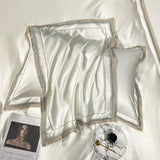 Luxury Embroidery King Size 600TC Egyptian Cotton Soft Smooth Duvet Cover Sheet Set Fitted Sheet Pillowcases Hotel Bedding Set