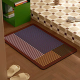 Ins Style Striped Diatom Mud Bath Mat Super Absorbent Quick Dry Bathroom Rug Non-Slip Entrance Doormat for Modern Home Decor