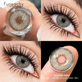 2pcs Colored Lenses For Eyes HAWAII Series Natural Beautiful Cosmetic Contact Lenses Yearly Use Myopia Beautiful Pupil