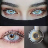 Girl Green Colored Contact Lenses 3 Tones 14.2mm Small Pupil 6 Months Disposable Eye Enlarging Lens for Eye Beauty
