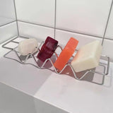 Stainless Steel INS Style Soap Rack Shelf Home Kitchen Bathroom Draining Countertop Basin Soap Holder Bathroom Accessories Tools