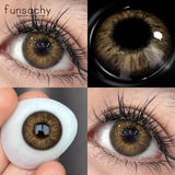1 Pair New Myopia Blue Contacts Lenses With Diopters Prescription Fashion Colored Contact Lens for Eyes 0~-8.00 Degree
