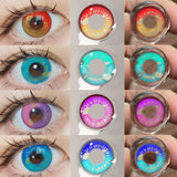 Sweety Anime Cosplay Colored Contact Lenses Myopia Small Pupil Lens 2Pcs 6-Month Disposable Soft Makeup Color Contacts