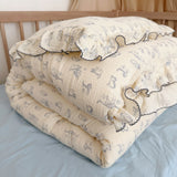 Korean Baby Girl Crib Bedding Set Bunny Rose Cherry Floral Cotton Muslin Cot Bedding Kit Duvet Cover Pillowcase No Filler