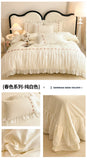 Lace Bedding Set for Girl Ruffle Brushed Soft Microfiber Princess Style Queen Duvet Cover Set Bed Sheet Pillowcases Home Textile