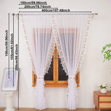 1PC Floral Embroidered Lace Sheer Curtain, Light Filter Drape for Bedroom Living Room Kitchen, Warm Housewarming Gift
