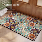 Bathroom Carpet Non-slip Bath Absorbent Floor Mat Quick Drying Toilet Entrance Doormat Retro Patterns Rug Alfombra