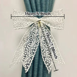 2PCS Curtain Tieback Clip Lace Bow-knot Tieback Clip Belt Tied Fashion Living Room Window Curtain Strap Buckle Home Decoration