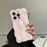 Lovely Pink 3D Bubble Gloss Silicone Shockproof Phone Back Cover Fundas Case For iPhone 11 12 13 14 15 16 Pro Max Plus Coque