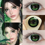 New 1Pair Hot Selling Cosplay Colored Contact Lenses Myopia with Power Pink 6-12 Months Halloween Anime Make Up