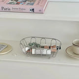 1pc Stainless Steel Storage Basket Multi-Purpose Organizer for Accessories,Cosmetics, Vanity, Desk, Photo Props, Shelf Baskets