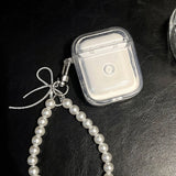 Bling Glitter Bow Pearl Sparkling Decorate Earphone Case For Airpods Pro 2 Earphone Cover For Air Pods 3 2 1 Headset Soft Box