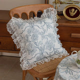 Romantic lace frill cushion cover white lace pillowcase decorative lotus edge throw pillow cover