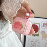 Pink Strawberry AirPods4 Case for Airpods Pro3 Pro 2 3 Air pods AirPod Pro2 with Key chain Bluetooth Headphone Protective Cover