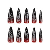 24pcs Halloween 3D Three Dimensional False Nails Blending Nail Art Press On Nails For Women and Girls Nail Art Salon