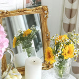 Resin Rectangular Large Gold Mirror Vintage Home Decor Nordic Table Standing Mirror Hanging  Wall Bedroom Make-up Mirror