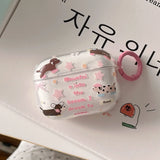 INS Korea Pink Cherry Transparent Headset Case For Airpods 1 2 3 4 Pro 2 Cover Shockproof For Airpod Pro 2nd Charging Box Fundas