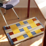 Retro Tufted Grids Bathroom Mat Soft Tufting Geometric Bedroom Carpet Bedside Rug Floor Non Slip Pad Aesthetic Home Autumn Decor