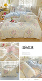 100% Cotton Skin-friendly Four Piece Set Soft Duvet Cover Set Single Couple Flower Printed Comforter Bedding Set for Adults Kids
