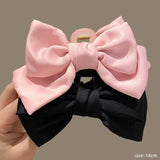 Cute double-sided hair accessory shark clip oversized bow satin French style fresh three-dimensional princess bow temperament