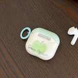 A Green Apple + Ring Case Suitable for Apple for Airpodspro2 Case/For Airpodspro Case/For Airpods4 Case/For Airpods3 Case/For Airpods2 Case/Fashion Women's Headphone Case/Casual Headphone Case/